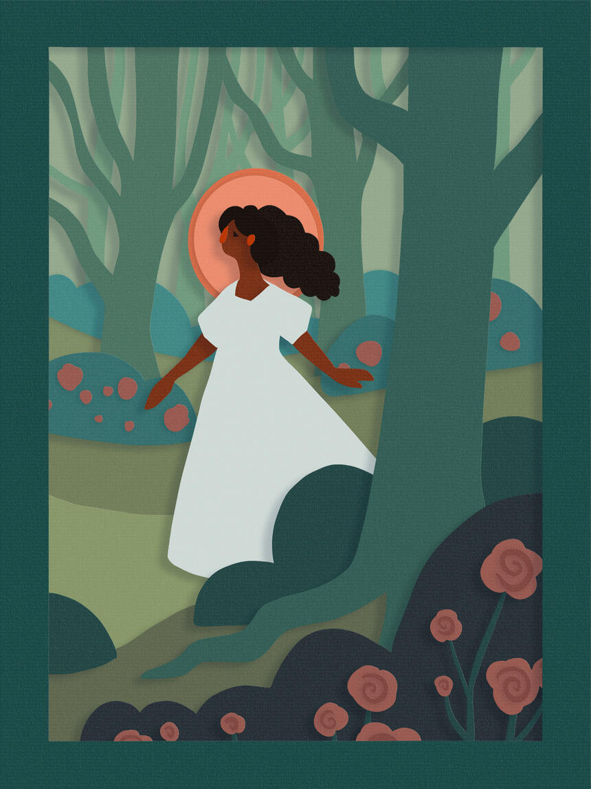 Girl digital papercut