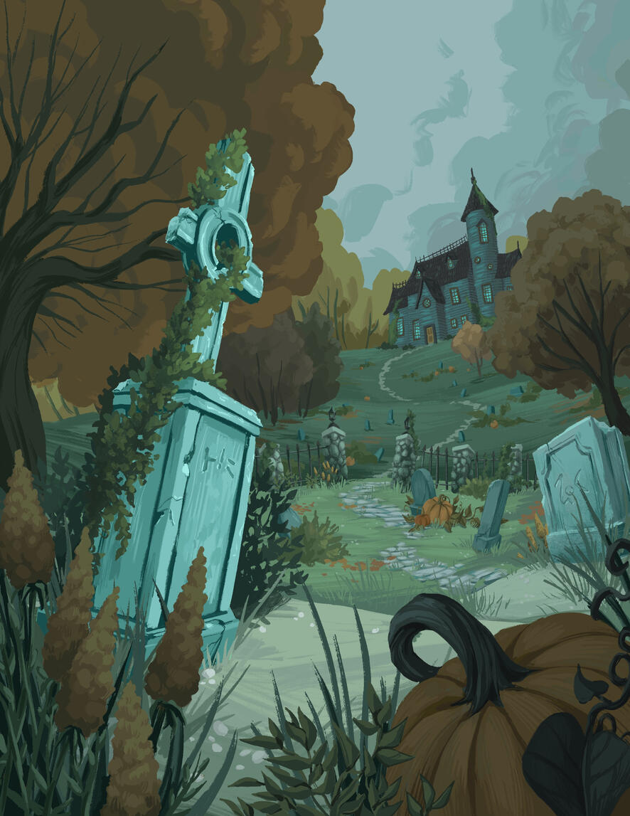 Overgrown Cemetery (drawtober 2023)
